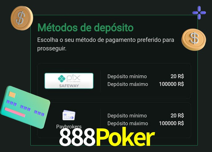 O cassino 888Poker oferece uma grande variedade de métodos de pagamento